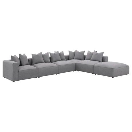 Main view of Jennifer 6-Piece Upholstered Modular Sectional in grey