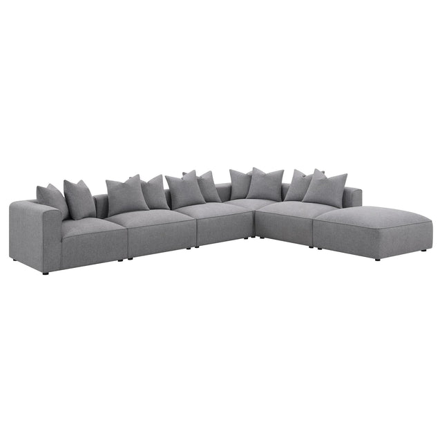Main view of Jennifer 6-Piece Upholstered Modular Sectional in grey