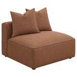 Jennifer Upholstered Armless Accent Chair in Terracotta front view
