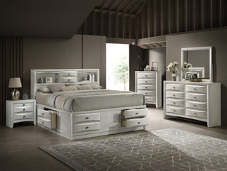 Emily White Storage Platform Bedroom Set bed main view