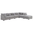 Main view of Cambria 6-Piece Grey Upholstered Modular Sectional Sofa