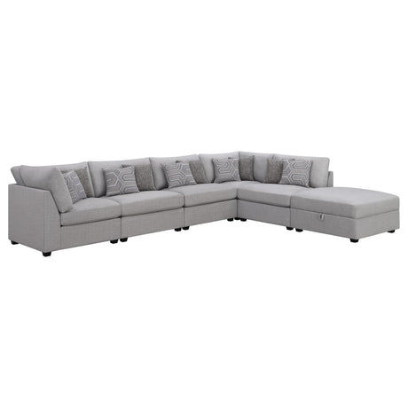 Main view of Cambria 6-Piece Grey Upholstered Modular Sectional Sofa