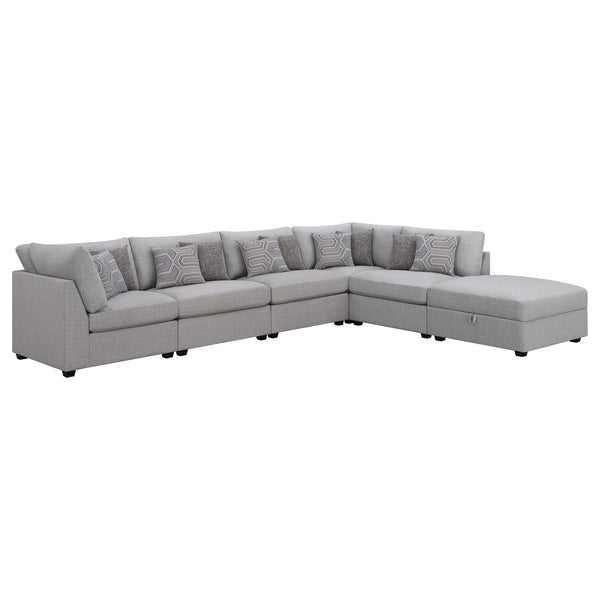 Main view of Cambria 6-Piece Grey Upholstered Modular Sectional Sofa