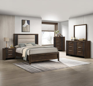 Carlton Brown Upholstered Panel Bedroom Set main view