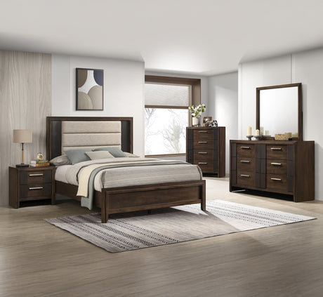 Carlton Brown Upholstered Panel Bedroom Set main view