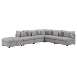 Cambria 6-Piece Grey Upholstered Modular Sectional Sofa front view