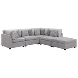 main view of Cambria 5-Piece Upholstered Modular Sectional Sofa Grey sectional sofa
