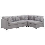 Cambria 4-Piece Grey Upholstered Modular Sectional Sofa main view