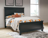 Lanolee Black Full Panel Bed angled side view