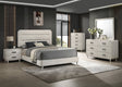 Nyomi White Upholstered Panel Bedroom Set main bed view