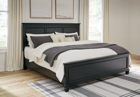 Lanolee Black King Panel Bed front view