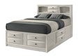 Emily White Storage Platform King Bed front view with drawers