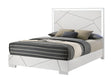 Ayla White LED Panel King Bed front view