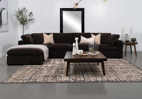 Main view of Lakeview 6-Piece Upholstered Modular Sectional Chocolate sectional sofa