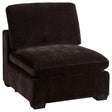 Lakeview Dark Chocolate Upholstered Armless Chair angled front view