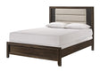 Carlton Brown Upholstered Panel King Bed front view