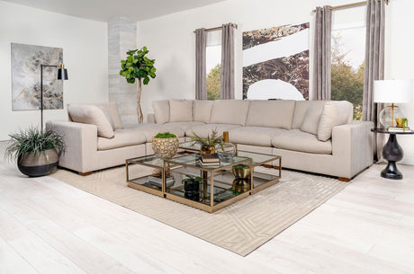 Lakeview 6-Piece Upholstered Modular Sectional Sofa Ivory main view
