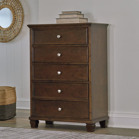 Danabrin Brown Chest of Drawers front view