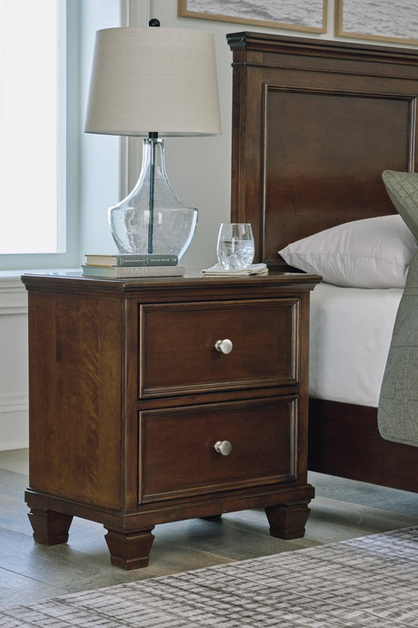 Danabrin Brown Nightstand front angle
