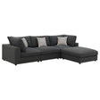 Serene 4-Piece Upholstered Modular Sectional Sofa charcoal main view