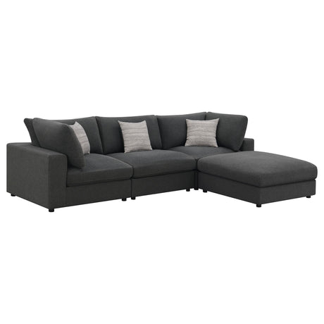 Serene 4-Piece Upholstered Modular Sectional Sofa charcoal main view
