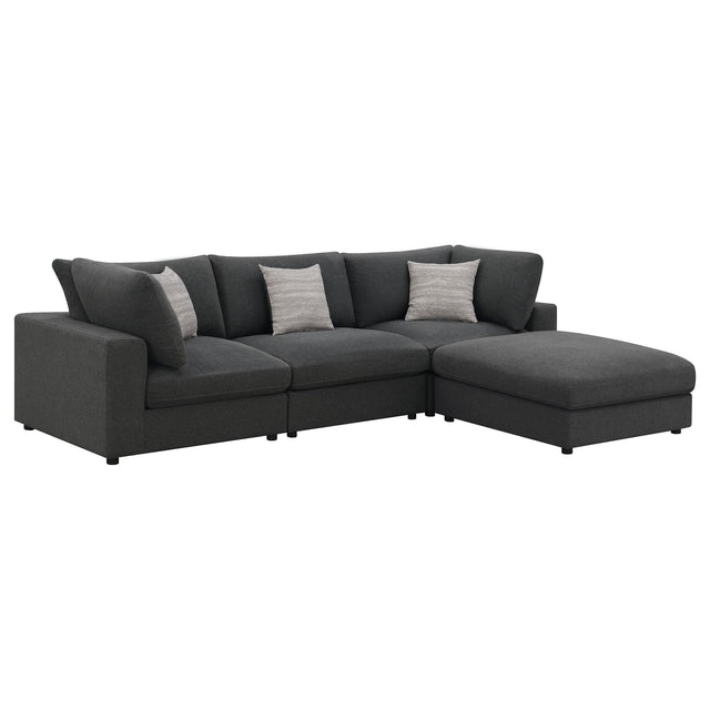 Serene 4-Piece Upholstered Modular Sectional Sofa charcoal main view