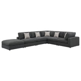 Serene 6-Piece Upholstered Modular Sectional Sofa charcoal main view