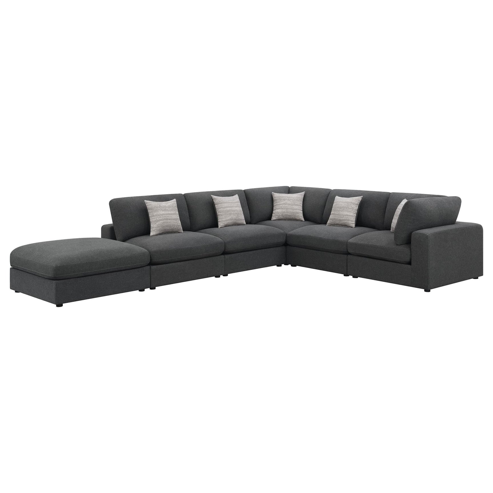 Serene 6-Piece Upholstered Modular Sectional Sofa charcoal main view