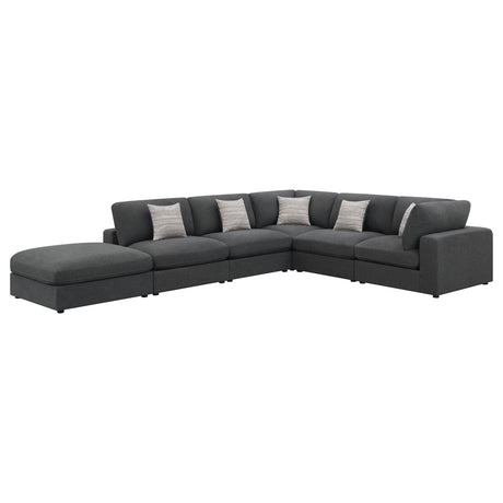 Serene 6-Piece Upholstered Modular Sectional Sofa charcoal main view
