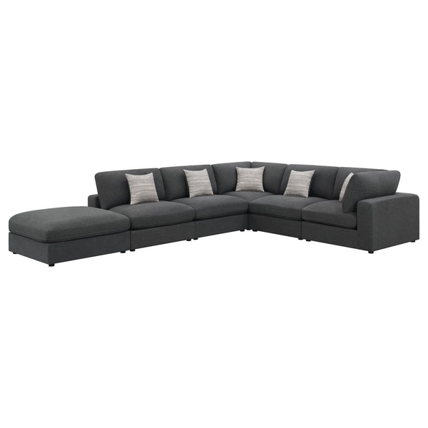 Serene 6-Piece Upholstered Modular Sectional Sofa charcoal main view