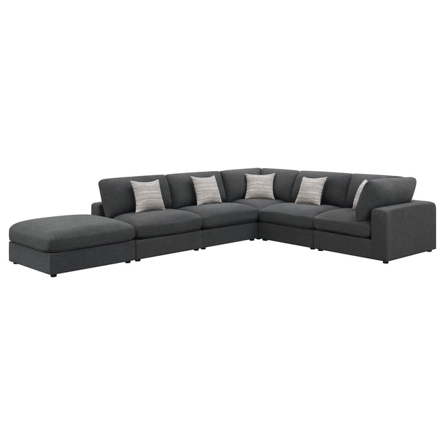 Serene 6-Piece Upholstered Modular Sectional Sofa charcoal main view