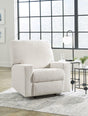 Rannis Snow Chenille Recliner chair front angle view