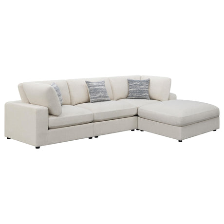Serene 4-Piece Beige Upholstered Modular Sectional Sofa main view