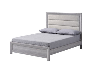 Adelaide Gray Upholstered Panel Queen Bed front view