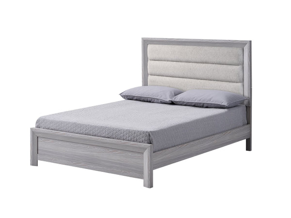 Adelaide Gray Upholstered Panel Queen Bed front view