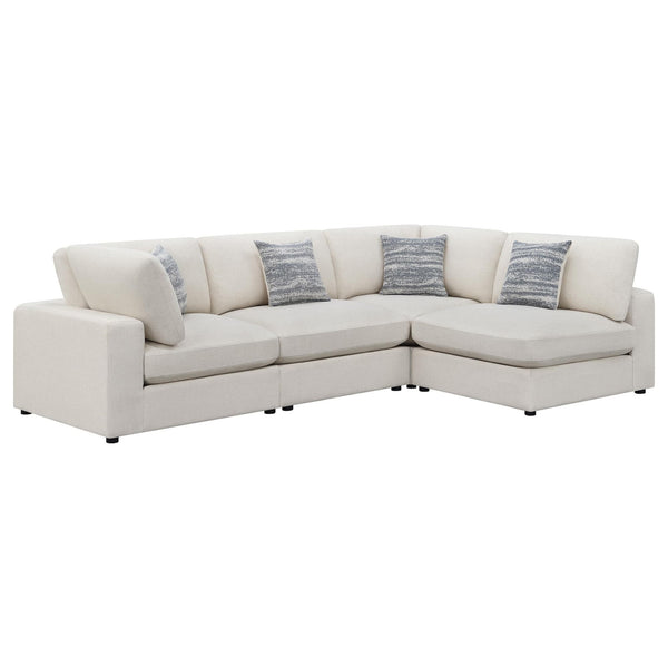 Serene 4-Piece Modular Upholstered Sectional Sofa beige main view
