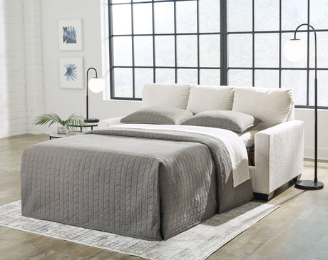 Rannis Snow Chenille Full Sofa Sleeper angled view