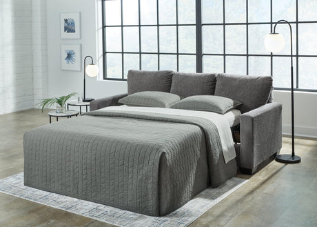 Rannis Pewter Chenille Queen Sofa Sleeper front view