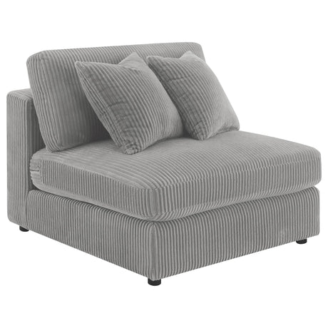 Blaine Upholstered Armless Chair in fog, front view