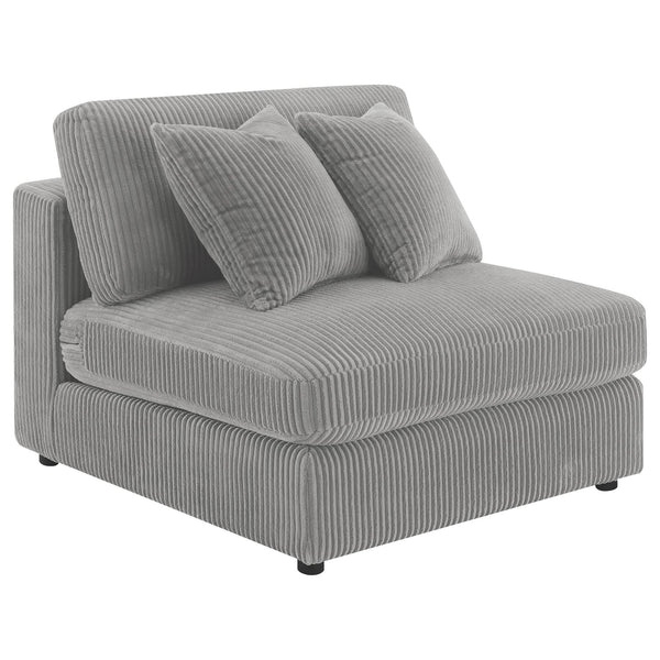 Blaine Upholstered Armless Chair in fog, front view