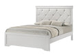 Amalia White Upholstered Tufted Panel Full Bed front view