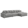 Main view of Blaine Upholstered Reversible Chaise Sectional Sofa in Fog