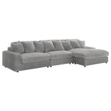 Main view of Blaine Upholstered Reversible Chaise Sectional Sofa in Fog