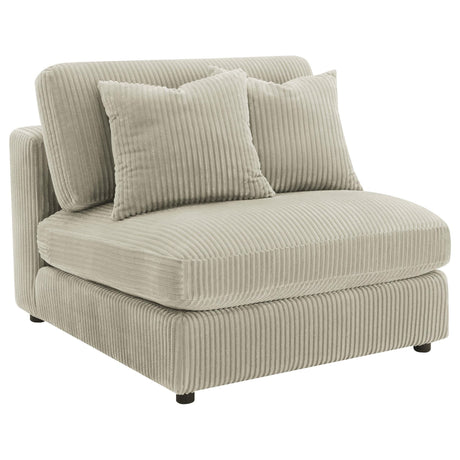 Blaine Upholstered Armless Accent Chair Sand, front view