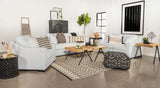 Ashlyn 3-Piece White Upholstered Sofa Set main view