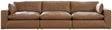 Emilia Caramel 3-Piece Sectional Sofa front view