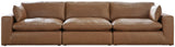 Emilia Caramel 3-Piece Sectional Sofa front view