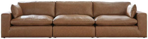 Emilia Caramel 3-Piece Sectional Sofa front view