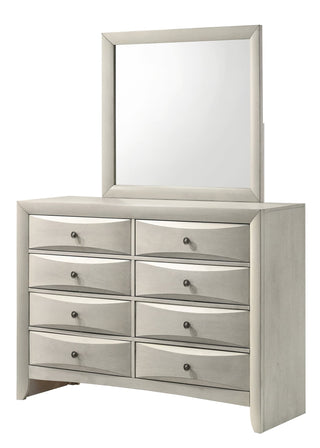 Emily white dresser with eight drawers front view