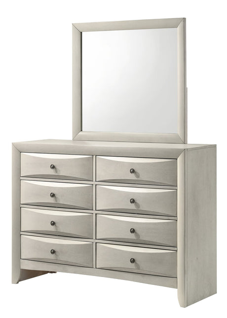 Emily white dresser with eight drawers front view